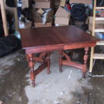 Dinner Table 01 - After Restoration.  New top, refinished dark walnut.  October 1, 2001. Dinner Table 01 - After Restoration. New top, refinished dark walnut. October 1, 2001.