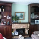 Two Book Cases 01.  Custom-built.  Birch construction and finished in dark walnut. Two Book Cases 01. Custom-built. Birch construction and finished in dark walnut.