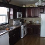 Kitchen Restoration 02 - after 01.  Refinished in old-fashion mahogany.  December 9, 2009. Kitchen Restoration 02 - after 01. Refinished in old-fashion mahogany. December 9, 2009.