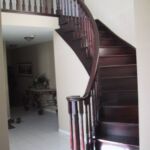 Stair case 01 - after. Stripped, sanded and refinished in old-fashion mahogany. February 21, 2011. Stair case 01 - after. Stripped, sanded and refinished in old-fashion mahogany. February 21, 2011.