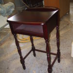 Telephone Table 01 - after.  Restored in old-fashion mahogany.  April 30, 1997. Telephone Table 01 - after. Restored in old-fashion mahogany. April 30, 1997.