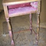 Telephone Table 01 - before.  Several coats of different color paints.  February 13, 1997. Telephone Table 01 - before. Several coats of different color paints. February 13, 1997.